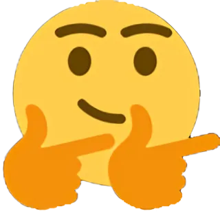 🤔 emoji, meme, pointing, expression, face telegram sticker