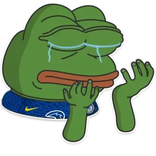 😢 Pepe the Frog 페페, 개구리, 밈, 첼시 telegram sticker