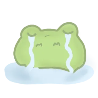 😭 rana, piangere, triste, lacrime, kawaii, emoticon telegram sticker