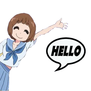 👋 HELLO hallo, gruß, anime, cartoon telegram sticker