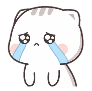 😭 Katze, traurig, weinend, Tränen, kawaii, süß, Tier, Cartoon whatsapp sticker