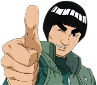 👍 Might Guy Naruto อนิเมะ, ไมท์ ไก, นารูโตะ, ยกนิ้วโป้ง, ตัวละคร, มีความสุข, เป็นมิตร telegram sticker