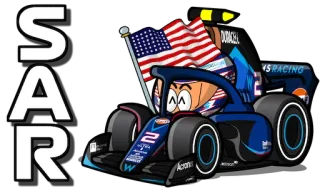 🇺🇸 SAR 赛车, 汽车, 一级方程式, 美国国旗, 赛车运动, 车手 telegram sticker