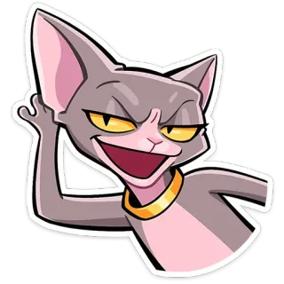 😈 แมว, สฟิงซ์, สัตว์, การ์ตูน, สีหน้า, ตลก, มีม telegram sticker