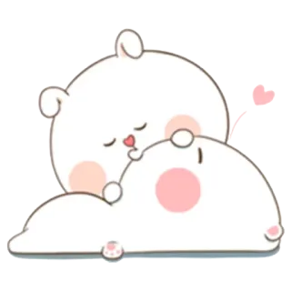 💋 urso, fofo, sonolento, adorável, desenho animado, kawaii whatsapp sticker