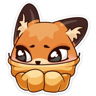 😶 fuchs, niedlich, tier, kawaii, aufkleber telegram sticker