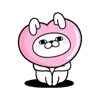 😘 可愛い, ウサギ, ハート, ピンク, 動物, 漫画 telegram sticker