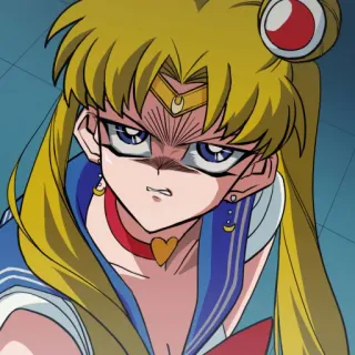 🌕 Sailor Moon Anime, Manga, Sailor Moon, Usagi Tsukino, En colère, Expression telegram sticker