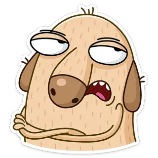 😑 anjing, kartun, lucu, binatang, meme telegram sticker