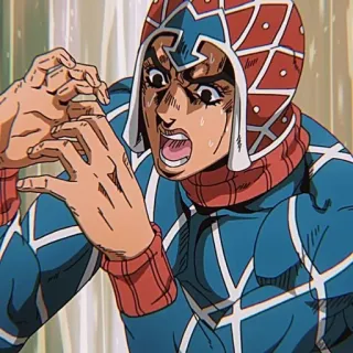 😫 Guido Mista JoJo's Bizarre Adventure Anime, Jojo, Mista, Personage, Expressie, Angst, Jojo's Bizarre Adventure telegram sticker