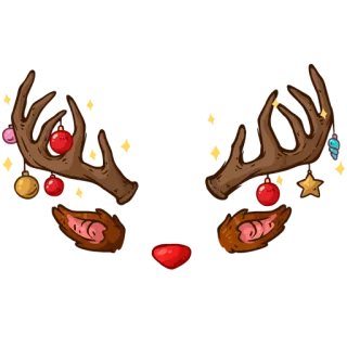 🎭 reindeer, antlers, christmas, holiday, decoration, festive, ornaments telegram sticker