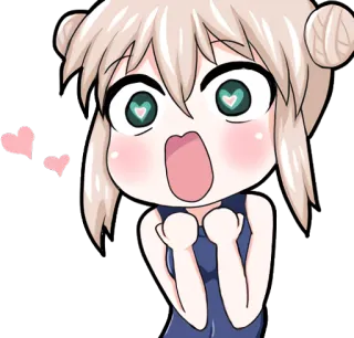 😍 Anime, Chibi, Fofo, Corações, Kawaii telegram sticker