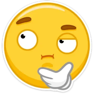 🤔 絵文字, 考える, 質問, 思案, 表情, 顔 telegram sticker