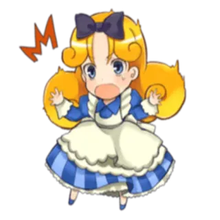 😱 Cartoon, Anime, Mädchen, Figur, Süß, Schockiert whatsapp sticker