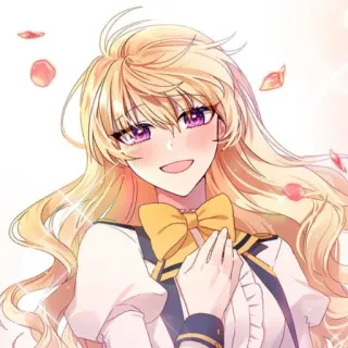 🥡 Anime, Mangá, Garota, Loira, Fofa, Personagem telegram sticker