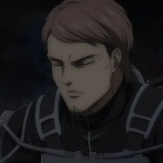🐎 Jean Kirstein Attack on Titan Jean Kirstein, L'attacco dei Giganti, Anime, Soldato, Combattimento, Uniforme militare, Serio, Personaggio telegram sticker