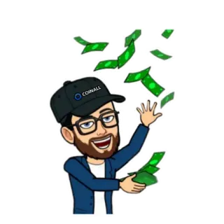 💵 dinero, riqueza, éxito, efectivo, finanzas, dibujos animados, Bitmoji whatsapp sticker
