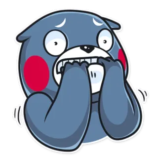 😨 desenho animado, animal, urso, preocupado, nervoso, ansioso, assustado, adesivo telegram sticker