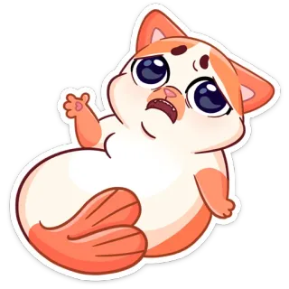 ☹️ Katze, süß, Cartoon, Sticker, Tier telegram sticker