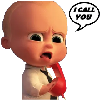 📲 Boss Baby The Boss Baby I CALL YOU bebé, teléfono, dibujos animados, un jefe en pañales telegram sticker