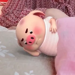 🐽 cochon, dessin animé, mignon, endormi, animal, animé telegram sticker