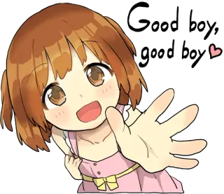👋 Good boy, good boy Аниме, Девушка, Мило, Хороший мальчик telegram sticker