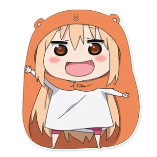 👋 Umaru Doma Himouto! Umaru-chan Аниме, Чиби, Умару, Милый, Мультфильм telegram sticker