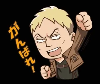 ๐ ใใใฐใ๏ผ anime, manga, cheering, encouragement, text, cartoon telegram sticker