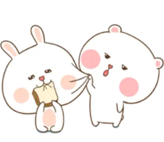 😚 cute, bunny, bear, cartoon, sticker, funny telegram sticker