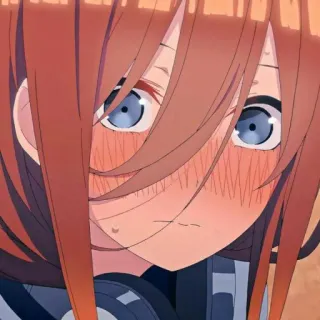 💙 Miku Nakano The Quintessential Quintuplets anime, kawaii, miku, quintessential quintuplets, cute telegram sticker