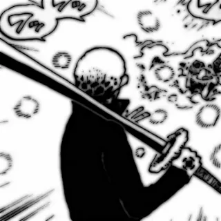 🗯 Trafalgar Law One Piece one piece, trafalgar law, anime, manga, kiếm, vũ khí, hành động telegram sticker