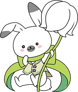 🐰 coelho, flor, fofo, animal, desenho animado, personagem, ilustração telegram sticker