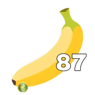 8️⃣ 87 plátano, fruta, número 87, amarillo, comida telegram sticker