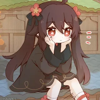 💠 Hu Tao Genshin Impact Аниме, Видеоигра, Genshin Impact, Ху Тао, Милый, Персонаж telegram sticker
