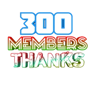 ⏺ 300 MEMBERS THANKS membres, merci, fête, communauté whatsapp sticker