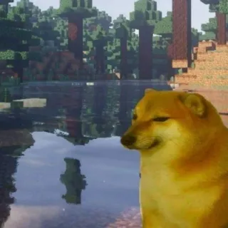 🐕 Cheems doge, dog, meme, minecraft, cheems, landscape telegram sticker