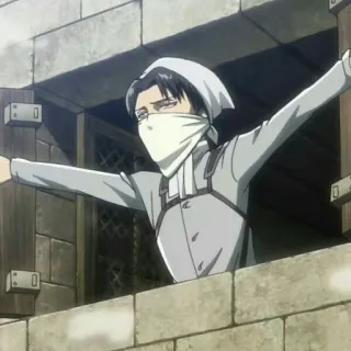 ⚔ Levi Ackerman Attack on Titan Anime, Fanático por limpeza, Militar, Tropa de Exploração, Capitão whatsapp sticker