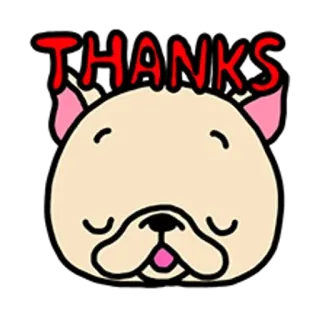 🐶 THANKS cane, grazie, carino, animale, gratitudine telegram sticker