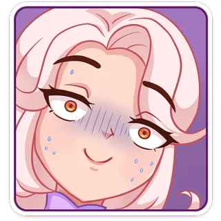 😓 мультфильм, аниме, девушка, смущенная, потеет, лицо telegram sticker