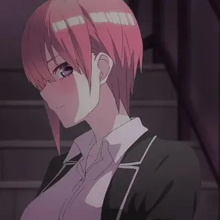 🦊 Ichika Nakano The Quintessential Quintuplets Anime, Personaje, Chica, Ichika Nakano, The Quintessential Quintuplets, Pelo rosa telegram sticker