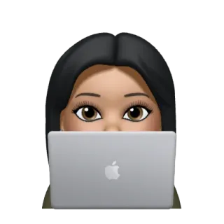 👀 아바타, 컴퓨터, 노트북, 이모지, 여자 telegram sticker