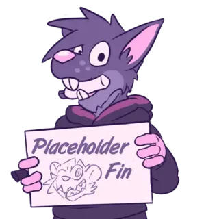 🐀 Placeholder Fin chuột, hoạt hình, vị trí giữ chỗ, vây, động vật, nhân vật telegram sticker