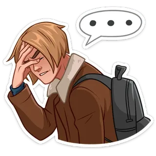 🤦‍♂ Frustration, Trauer, Enttäuschung, Kopfschmerzen, Denken, Cartoon, Sticker whatsapp sticker