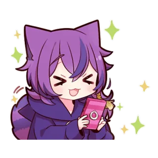 🥳 Anime, Mignon, Kawaii, Dessin animé, Autocollant, Personnage telegram sticker