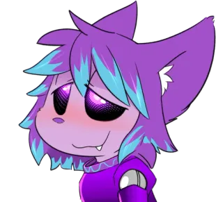 🥰 ステッカー, アニメ, ケモノ, 擬人化, 紫, キャラクター telegram sticker