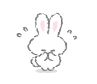 🪦 lapin, lapin, mignon, kawaii, animal, dessin animé telegram sticker