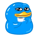☕ Pepe, tomando café, relajarse, pegatina, meme telegram sticker