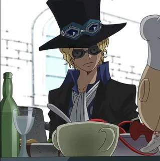 🔥 Sabo One Piece Anime, One Piece, Sabo, Personagem, Cartola, Óculos telegram sticker