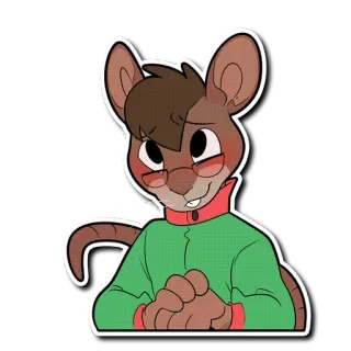 😳 антропоморфный, мышь, мультфильм, персонаж, очки telegram sticker