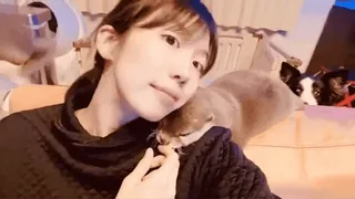 💋 여자, 고양이, 애완동물, 셀카, 실내 telegram sticker